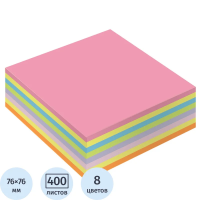 Блок для записей с клейким краем Attache Simple 8 цветов, 76х76мм, 100 листов