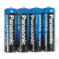 Батарейка Panasonic AA R6, 1.5В, солевая, 4шт/уп