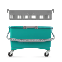 Ведро на колесах Tts 20л, с отжимом, с пластиковым отжимом  и  держателем оконных скребков, 00002920