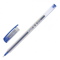 Ручка шариковая Staff Basic синяя, 0.3мм, прозрачный корпус