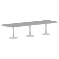 Конференц стол ПРГ-7 Металлик/Белый 3600х1200х750