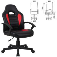 Кресло компьютерное BRABIX 'Spark GM-201', экокожа, черное/красное, 532503