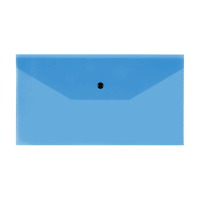 Папка-конверт на кнопке СТАММ С6, 150мкм, пластик, прозрачная, синяя