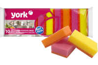 Губка York 8х2.5см, с абразивом, 10шт/уп