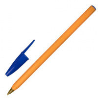 Ручка шариковая STAFF 'Basic Orange BP-01', письмо 750 метров, СИНЯЯ, длина корпуса 14 см, узел 1 мм