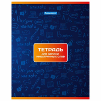 Тетрадь-словарик А5 48 л. BRAUBERG для записи иностранных слов, скоба, клетка, 403561