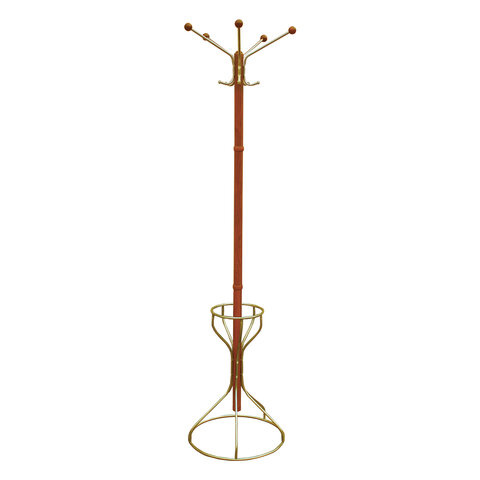 фото: Вешалка-стойка 'Стелла-2МД', 1,92 м, основание 45 см, 5 крючков+место для зонтов, металл, вишня