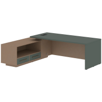 Стол руководителя с тумбой VCT 2319(L) Нефрит/Кобра 2300х1900х750 VELION
