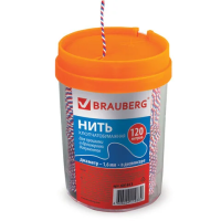 Нить для прошивки документов Brauberg 120м, триколор