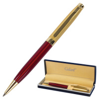 Шариковая ручка автоматическая Galant Bremen синяя, 0.7мм, бордовый/золотистый корпус