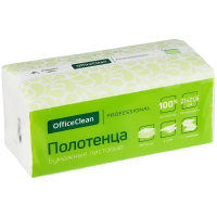 Полотенца бумажные лист. OfficeClean Professional(V-сл), 2-слойные, 200л/пач, 21*21,6см, белые, soft