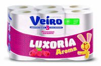 Туалетная бумага Veiro Professional Арома Малина белая, 3 слоя, 17м, 12 рулонов