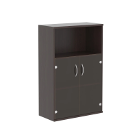 Шкаф средний Skyland Imago СТ-2.2, венге магия, 770х365х1200мм, с малыми стеклянными дверьми