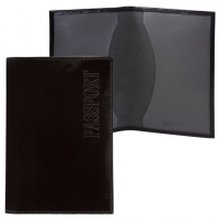 Обложка для паспорта Befler Classic черная, натуральная кожа