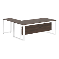 Стол руководителя угловой ECT 2019 Дуб Денвер темный/Белый 1800х1900х750 ENIO