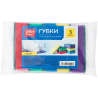 Губка для мытья посуды Officeclean Maxi поролоновые с абразивным слоем, 9х6.5см, ассорти, 5шт/уп