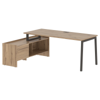 Стол с тумбой ELCT 19814 Дуб Денвер светлый/Мокко 1960х1400х750 EDIS