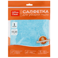 Тряпка для мытья пола OfficeClean 'Премиум', голубая, микрофибра, 50*60см, индивид. упаковка