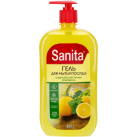 Средство для мытья посуды SANITA Огурец и лемонграсс, 900 г