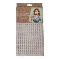 Полотенце кухонное Tessolo Home жаккардовое серое вафельное, 40 x 60см