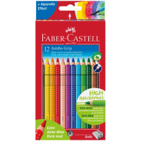 Карандаши цветные Faber-Castell 'Jumbo Grip', 12цв., трехгран., утолщен., заточен., картон, европодв