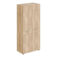 Шкаф высокий Skyland Dioni DHC 85.3, дуб каньон, 892х470х1950мм, с глухими средними и малыми дверьми и обвязкой
