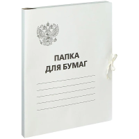 Картонная папка на завязках Officespace Герб белая, А4, до 200 листов, 300г/м2, немелованная