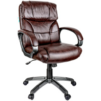 Кресло руководителя Helmi Receipt HL-E08, экокожа, коричневая, крестовина пластик