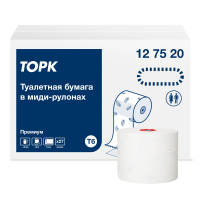 Туалетная бумага Tork Premium T6, 127520, в рулоне, 90м, 2 слоя, белая