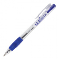 Шариковая ручка автоматическая Staff синяя, 0.35мм, прозрачный корпус