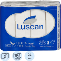 Бумага туалетная Luscan Deluxe 3сл бел цел 19,38м 155л 24рул/уп