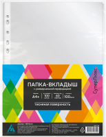 Файл-вкладыш А4 Бюрократ СуперЛюкс тисненый, 100мкм, 100шт/уп, 100TSLUX