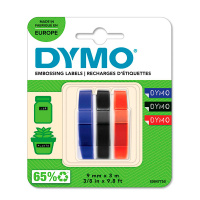 Лента для принтера этикеток Dymo 9ммх3м, черный/синий/красный, 3шт/уп, 146079