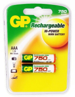 Аккумулятор Gp AAA, 750mAh, 2шт/уп