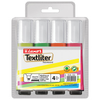 Набор текстовыделителей Luxor Textliter набор 4 цвета, 1-4.5мм, скошенный наконечник
