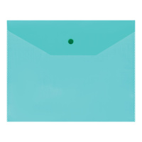Папка-конверт на кнопке OfficeSpace А5 (190*240мм), 120мкм, пластик, полупрозрачная, зеленая