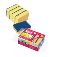 Губка York Премиум 10х7х3см, с абразивом, 5шт/уп