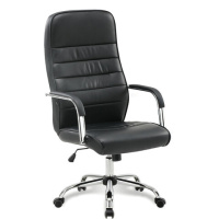 Кресло офисное Brabix Stark EX-547 экокожа, черная, крестовина хром