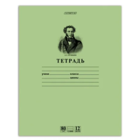 Тетрадь 12 л., HATBER HD, линия, обложка тонированный офсет, блок 80 г/м2, 'ПУШКИН', 12Т5A2_07641, T