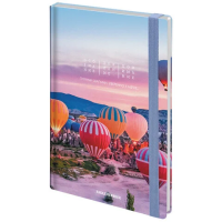 Ежедневник недатированный с резинкой А5 145х203 мм, BRAUBERG, твердый, 160 л., 'Cappadocia', 116306