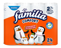 Туалетная бумага Familia Comfort 2 слоя, белая, 24 рулона