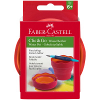 Стакан для воды Faber-Castell 'Clic&Go', складной, красный