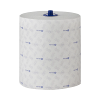 Бумажные полотенца Merida BP4404 в рулоне, Топ Принт Автоматик Макси, 2 слоя, белые с синим рисунком, 200м, 6шт/уп