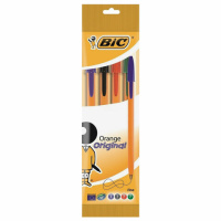 Ручки шариковые BIC 'Orange', НАБОР 4 ЦВЕТА, узел 0,8 мм, линия 0,3 мм, пакет, 8308541