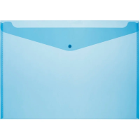 Папка-конверт на кнопке Attache А3, полупрозр.180мкм синий, 5 шт/уп