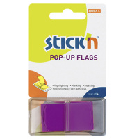 Клейкие закладки пластиковые Hopax Stick'n фиолетовый, 45х25мм, 50шт