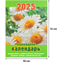 Календарь настольный перекидной Календарь настол,перек,2025,Ромашки,газ,1 кр,100х140, НПК-12-25