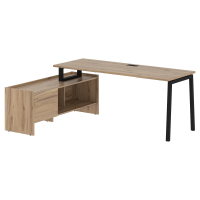 Стол с тумбой ELCT 19614 Дуб Денвер светлый/Черный 1960х1400х750 EDIS