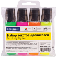 Набор текстовыделителей Officespace набор 4 цвета, 1-5мм, скошенный наконечник, H416451