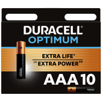 Батарейка Duracell Optimum AAA, (LR03) алкалиновая, 10шт/уп